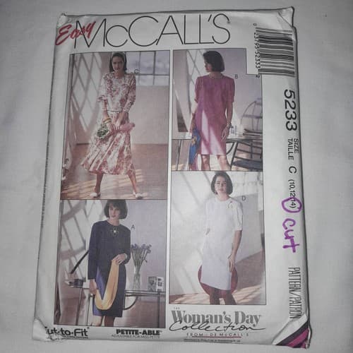 McCalls Pattern 5233 Womens Easy Day Collection Dress Top Skirt Cut 14 - Image 1
