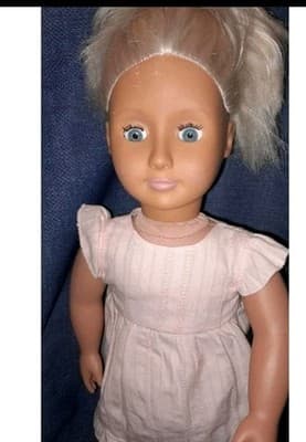 Battat Our Generation 18” Doll Blonde Hair Blue Eyes Pink Eyelet Outfit - Thumbnail 9