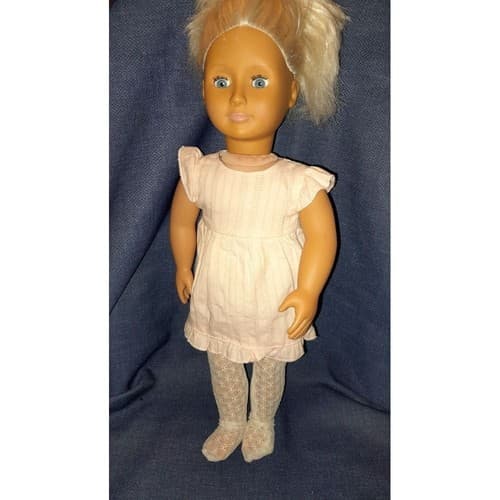 Battat Our Generation 18” Doll Blonde Hair Blue Eyes Pink Eyelet Outfit - Thumbnail 5