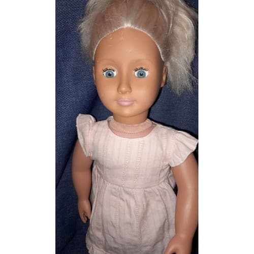 Battat Our Generation 18” Doll Blonde Hair Blue Eyes Pink Eyelet Outfit - Thumbnail 3
