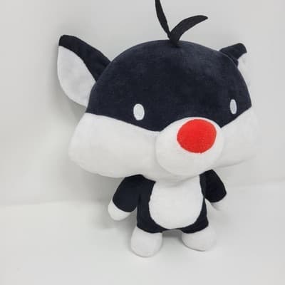 LOONEY TUNES Sylvester The Cat Plush Stuffed Animal Big Head 10in Black White - Thumbnail 4