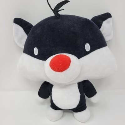 LOONEY TUNES Sylvester The Cat Plush Stuffed Animal Big Head 10in Black White - Thumbnail 2