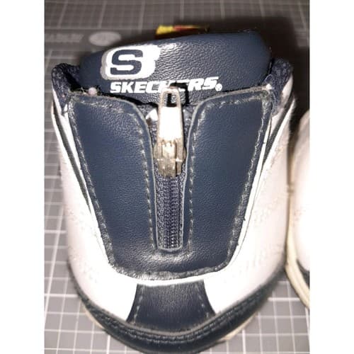 Build-A-Bear Skechers Shoes White Navy Zip Up Sneakers Plush Accessory - Thumbnail 2