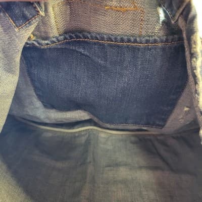 American Eagle Denim Tote Bag Distressed Casual Retro Blue Collegiate - Thumbnail 8