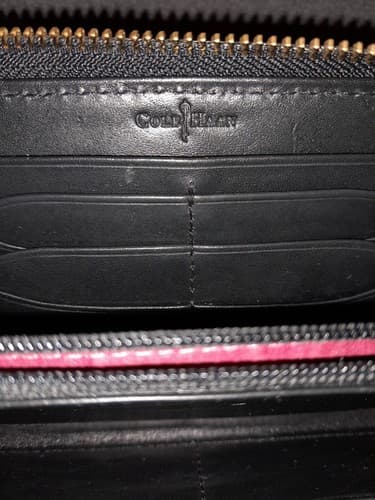 COLE HAAN Womens Zip Around Wallet Organizer Black Patent Leather Lots Of Room - Thumbnail 7