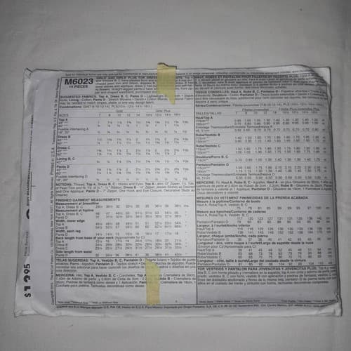 McCalls Sewing Pattern M6023 Fun Sew Now Pants Summer Dress Top Cut Size 14 - Thumbnail 2