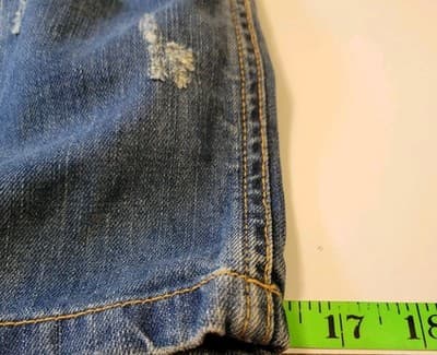 American Eagle Denim Tote Bag Distressed Casual Retro Blue Collegiate - Thumbnail 11