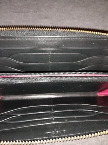 COLE HAAN Womens Zip Around Wallet Organizer Black Patent Leather Lots Of Room - Thumbnail 6