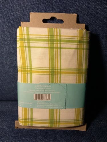 1 Yard Waverly Fabric Inspirations 100% Cotton 36in X 44in Plaid Green & White - Thumbnail 2
