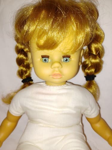 Jesmar Doll Long Blonde Hair Blue Eyes Fabric Body SOFT Hands Feet MADE IN SPAIN - Image 1
