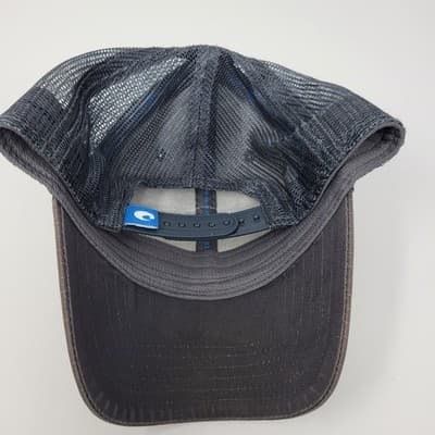 COSTA DEL MAR Trucker Hat Mens Snapback Gray Distressed Born On The Water - Thumbnail 6