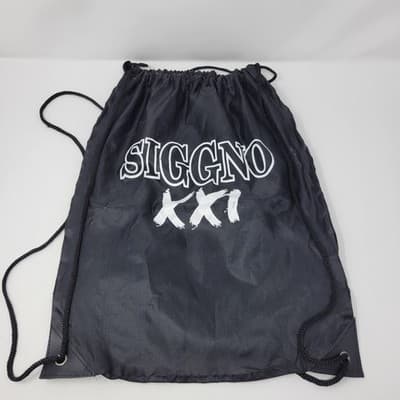SIGGNO XXI Concert Drawstring Backpack 17x13 Band Merch Black Bag - Thumbnail 4