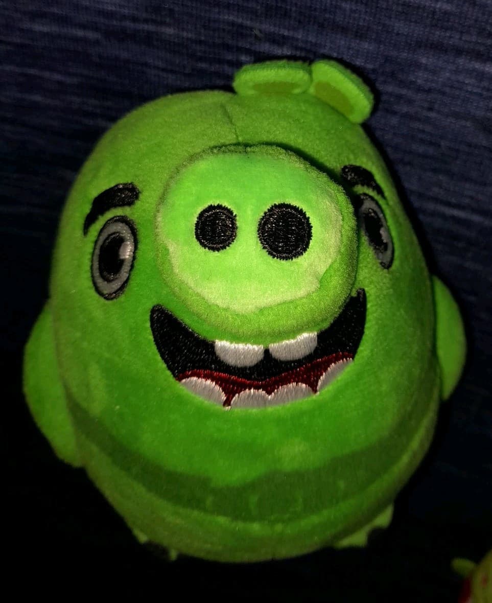 Angry Birds 5" Green Leonard The Pig Plush Rovio Jazwares RUSS Stuffed Toy- 2019 - Thumbnail 2