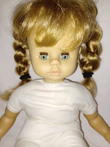 Jesmar Doll Long Blonde Hair Blue Eyes Fabric Body SOFT Hands Feet MADE IN SPAIN - Thumbnail 3