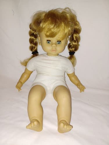Jesmar Doll Long Blonde Hair Blue Eyes Fabric Body SOFT Hands Feet MADE IN SPAIN - Thumbnail 2
