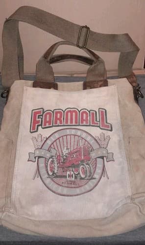 Farmall International Harvester Tractor Canvas Messenger Bag Selina Vaughan Vtg - Thumbnail 2