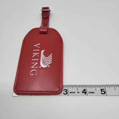 Viking Cruise Lines Red Leather Luggage Tags Set Of 2 Travel Tags - Thumbnail 6