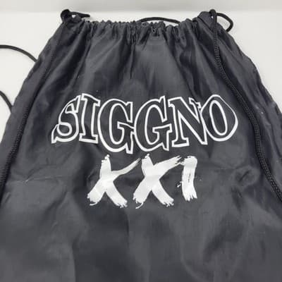SIGGNO XXI Concert Drawstring Backpack 17x13 Band Merch Black Bag - Thumbnail 2