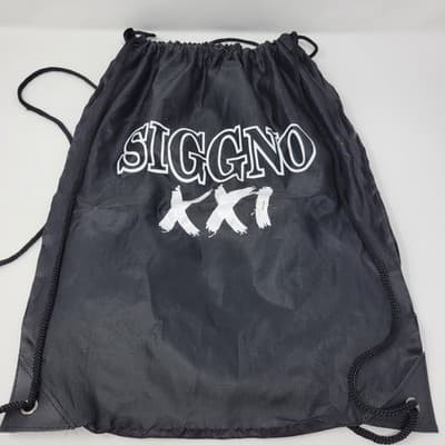 SIGGNO XXI Concert Drawstring Backpack 17x13 Band Merch Black Bag - Image 1