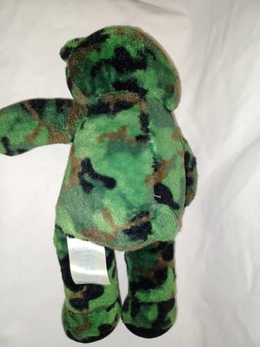 Green Camouflage Plush Camo Teddy Stuffed Bear BABW 16” Build A Bear Workshop - Thumbnail 3