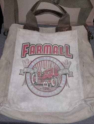 Farmall International Harvester Tractor Canvas Messenger Bag Selina Vaughan Vtg - Image 1