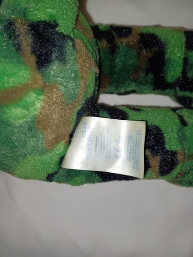 Green Camouflage Plush Camo Teddy Stuffed Bear BABW 16” Build A Bear Workshop - Thumbnail 4