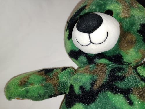 Green Camouflage Plush Camo Teddy Stuffed Bear BABW 16” Build A Bear Workshop - Thumbnail 7