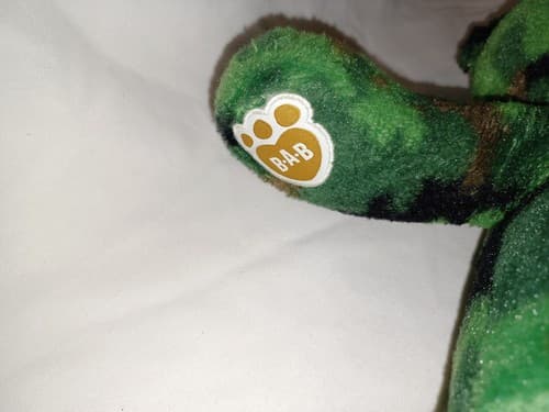 Green Camouflage Plush Camo Teddy Stuffed Bear BABW 16” Build A Bear Workshop - Thumbnail 6