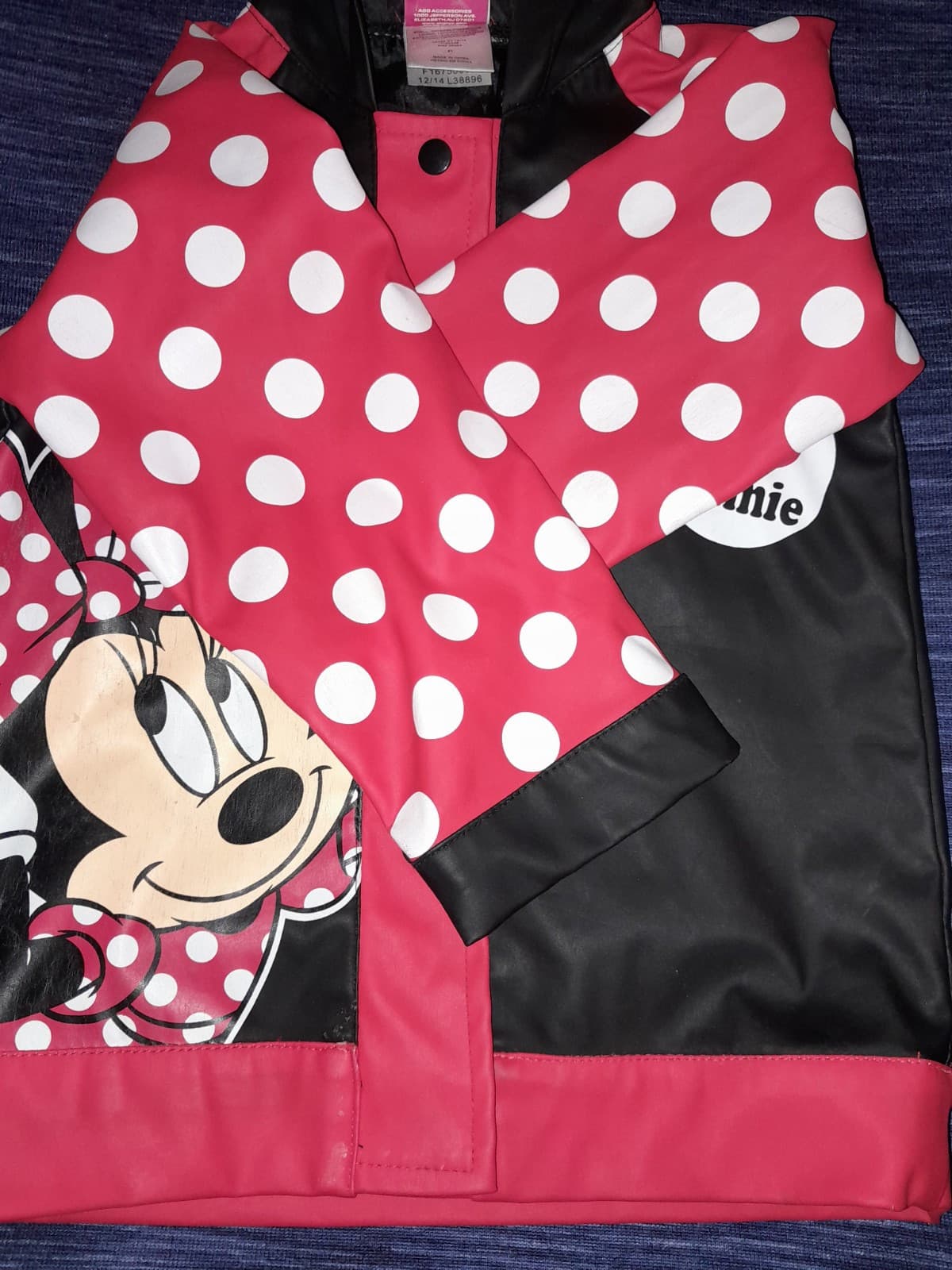 Disney Minnie Mouse Red White Polka Dot Raincoat Jacket I Heart Minnie Size 2T - Thumbnail 6