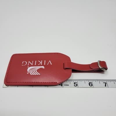 Viking Cruise Lines Red Leather Luggage Tags Set Of 2 Travel Tags - Thumbnail 5