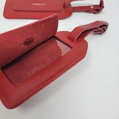 Viking Cruise Lines Red Leather Luggage Tags Set Of 2 Travel Tags - Thumbnail 4