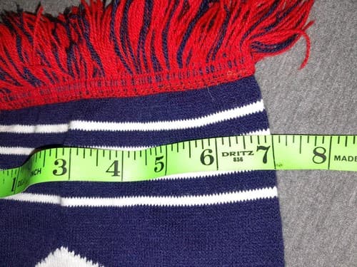 U.S. Soccer Winter Scarf. Red White & Blue USA 60” Long with Fringe - Thumbnail 5