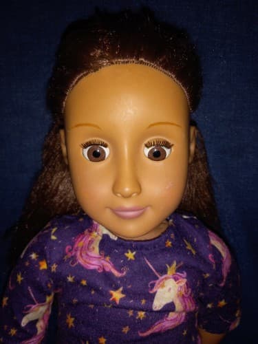 Our Generation 18” Doll Brown Eyes Auburn Brown Hair Unicorn Top - Thumbnail 2