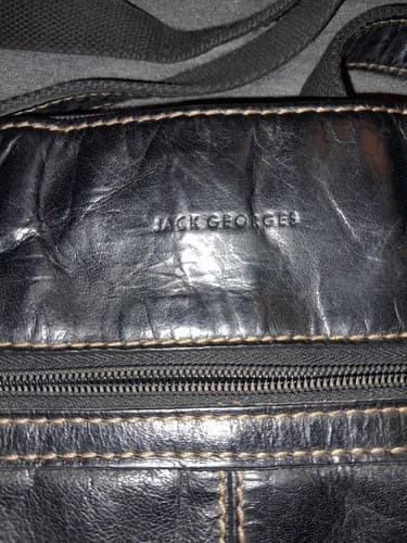 Jack Georges Voyager Handmade Buffalo Leather Crossbody Messenger Bag Black - Thumbnail 3