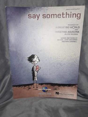 Say Something Sheet Music Piano Vocal Guitar Christina Aguilera Pop - Image 1