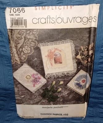 Simplicity 7066 Vintage 80s DIY Lace Craft Pattern OSZ Cottagecore Handmade - Image 1
