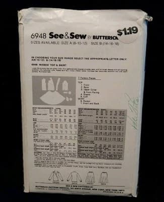 See & Sew 6948 70s Bohemian Wrap Dress Pattern Misses 8-12 UNCUT - Thumbnail 2