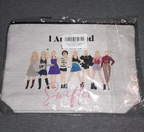 Taylor Swift: I Am Proud To Be A Swiftie Canvas Make-Up Travel Bag Pouch New - Thumbnail 2