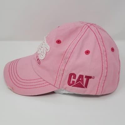 CAT 1925 Caterpillar Kid Baseball Cap Youth Pink Distressed Adjustable RARE - Thumbnail 5