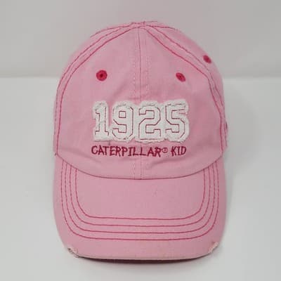CAT 1925 Caterpillar Kid Baseball Cap Youth Pink Distressed Adjustable RARE - Image 1