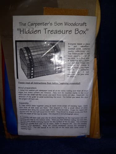 Treasure Box DIY Chest Jewelry Box The Carpenters Sons Woodcraft Hidden - Image 1