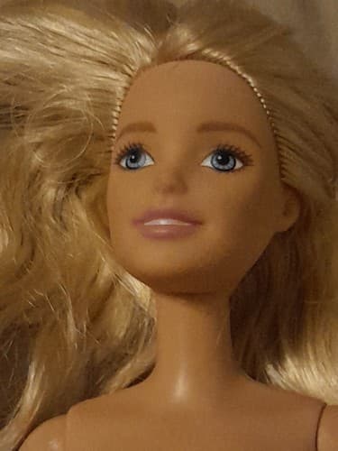 Barbie 2013 Body 2015 Head Nude Doll Blonde Hair, Blue Eyes Bent Arm Flat Feet - Image 1