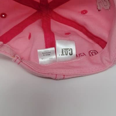 CAT 1925 Caterpillar Kid Baseball Cap Youth Pink Distressed Adjustable RARE - Thumbnail 9