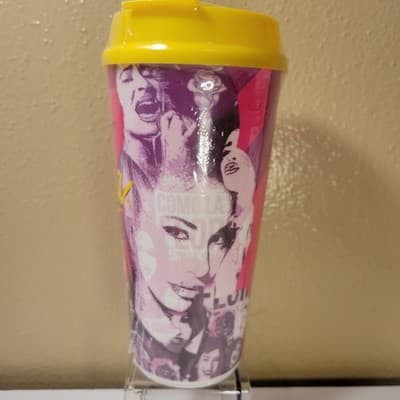 Selena Quintanilla 25th Anniversary Travel Mug Tumbler Cup New Sealed Yellow Top - Image 1