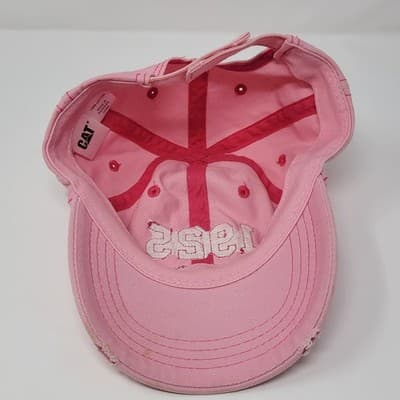 CAT 1925 Caterpillar Kid Baseball Cap Youth Pink Distressed Adjustable RARE - Thumbnail 7