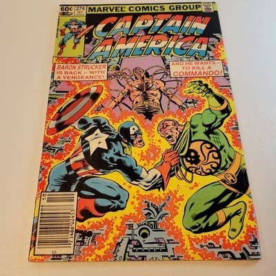 Captain America 274 First Baron Strucker Return Hydra Key Bronze Age Marvel FN - Thumbnail 2