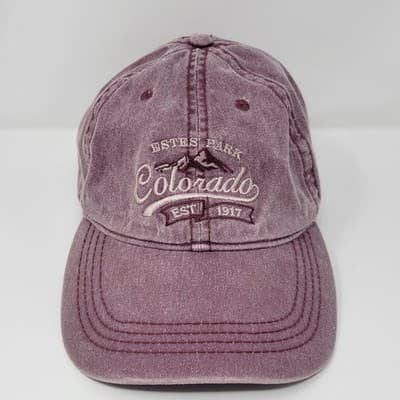 Estes Park Colorado Hat Cap Prairie Mountain Snapback Trucker Pink Distressed - Thumbnail 2