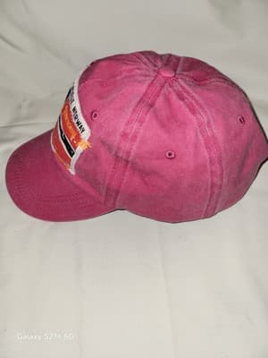 Norway Norge Flag Slideback Cap Hat Pink Adjustable Patriotic Cotton Distressed - Thumbnail 4