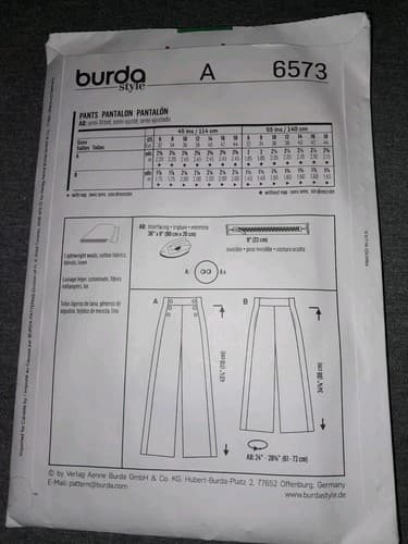 Burda Style 6573 sewing pattern - sailor wide leg Pants new EU 32-44 US 6-18 HTF - Thumbnail 3