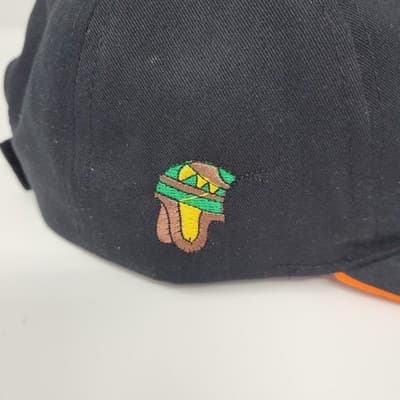 PERU National Team Baseball Cap Mens Black Orange Embroidered Logo Adjustable - Thumbnail 4